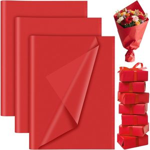 PLULON 60 Fogli di Carta Velina Rossa 14 X 20 Pollici per Confezioni Regalo, Artigianato e Decorazioni - Product Image 2