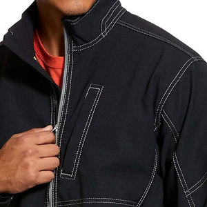 Men's Eco-Friendly Thick Windproof Fleece Jacket O-Neck <b>Covered</b> <b>Button</b> Closure High Street Style Winter Wear Regular Fit - Product Image 4