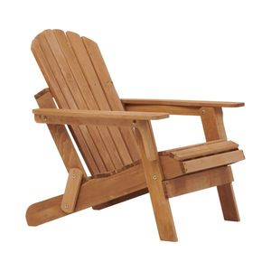 Chaise de jardin pliante Adirondack surdimensionnée pré-assemblée en bois avec dossier et assise confortables pour une utilisation en extérieur - Product Image 6