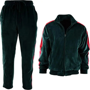 OEM Wholesale High Quality Custom Logo Oversized Casual Solid 100% Cotton <b>Velour</b> <b>Tracksuits</b> Drawstring Closure Men - Product Image 5