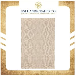 Hand Woven Cotton Area <b>Rug</b> Beige Geometric Diamond Pattern Modern <b>Boho</b> Floor Carpet Living Room Bedroom Home Decor OEM - Product Image 5