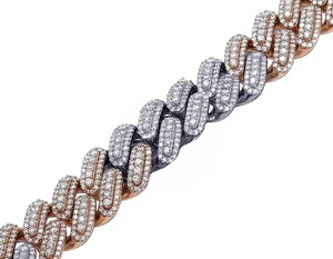 Premium Dual Tone Silver Plated Cuban <b>Chain</b> with Moissanite Diamonds Trendy <b>Iced</b> <b>Out</b> Necklace Mens Fashion Hip Hop - Product Image 4