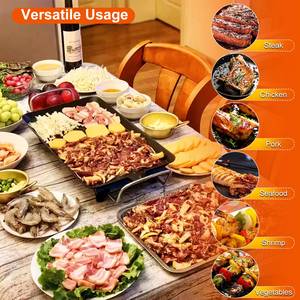 1Pc Non-Stick <b>Electric</b> <b>Barbecue</b> Grill Hot Plate for Indoor Outdoor Cooking for Family Gatherings Friends Griddle Grill Griddle - Product Image 2