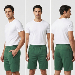<b>Men's</b> Winter Sweat Jogger <b>Shorts</b>-Drawstring Waist Side <b>Pockets</b> Solid Pattern High Street Style Eco-Friendly & Breathable - Product Image 5