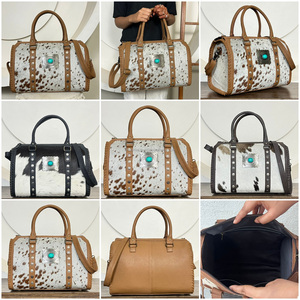 Sac de voyage Speedy en cuir de vachette à poils, avec détails Concho, grande capacité, prix usine, exposition de mars - Product Image 3