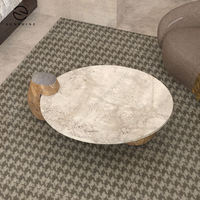 Table basse moderne en marbre, design minimaliste, meubles de salon faits à la main