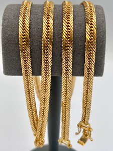 Classic 24K Gold Plated Snake Chain Necklace Zinc Alloy Unisex Daily Wear Jewelry Gift with Jade - Product Image 3