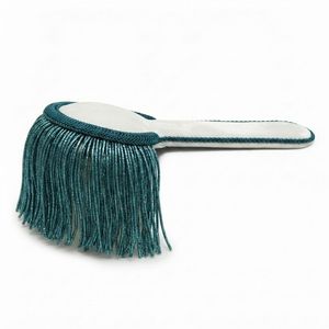 Teal Velvet Fringe Epaulettes with <b>Silver</b> Trim Circular Sew-On Badges for Garment Decoration - Product Image 6