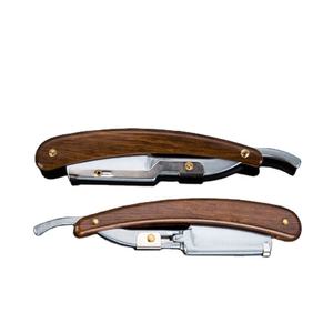 Navaja de Afeitar Recta con Mango de Madera para Hombre, con Hoja Única de Acero Inoxidable para Afeitar Cuerpo, Cara y Axilas, Uso en Barberías - Product Image 4