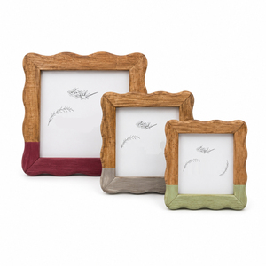 Fantastic Design Wavy Edge Wood Picture <b>Frame</b> Bulk Decorative Two-Tone <b>Square</b> Photo <b>Frame</b> for Table Display & Holiday Gifts - Product Image 1