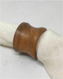 Anneaux de serviette en bois massif faits à la main, modernes, polis, écologiques, durables, réutilisables, porte-couverts, décoration de table pour la maison et la cuisine. - Product Image 2