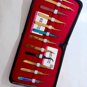 Ensemble de pinces à extensions de cils antistatiques de précision à pointe lisse avec revêtement plasma, styles célèbres - Product Image 3