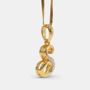 Elegant gold diamond pendant for women fine jewelry gift for wedding anniversary daily wear with modern C stylish design - Product Image 2