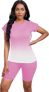 Women Solid Color Oversized Tee and Biker <b>Shorts</b> Set Fashion Casual <b>Lounge</b> Wear Two Piece Clothing Set - Product Image 3