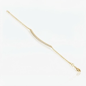 Pulsera de Oro 14K con Diamantes, Joyería Fina Minimalista y Delicada, Diamantes de Laboratorio E VS 0.12ctw HPHT CVD, Pulsera de Eslabones - Product Image 4