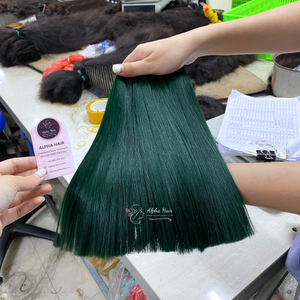Pelucas frontales de encaje 360 de alta calidad, tejidos frontales completos con extensiones de cabello humano recto sin procesar de hueso de espejo verde - Product Image 5