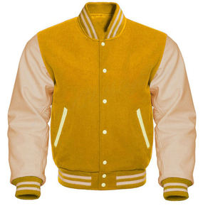 Blouson universitaire d'hiver en laine de haute qualité avec col montant, facile à porter, dernière mode, manches longues et fines, en cuir, vente en gros - Product Image 2