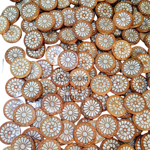 Sous-verres en bois de luxe avec incrustations de nacre, écologiques, matériaux haut de gamme, accessoires de table uniques faits à la main de qualité supérieure - Product Image 2