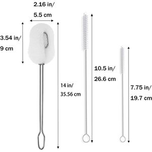 6-Pack Dish Brush <b>Handle</b> Non-Scratch Washing Scrubber Cleaner for Wine/Whiskey Glass Cups Tumblers <b>Sponge</b> Cleaning Brushes - Product Image 2