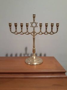 Modern Metal Menorah Candle Stand For Hanukkah Celebration Decorative Home Decor With Multiple Candle Holders - Product Image 6