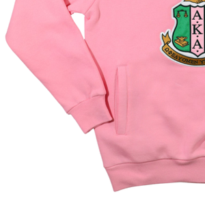 เสื้อฮู้ดสีชมพูปักลายกรีนเชนิลล์ สำหรับสตรีชมรมพี่น้องกรีก ผ้าพรีเมียม นุ่มสบาย ใส่ได้ทุกวัน ทรงสวยทันสมัย - Product Image 4