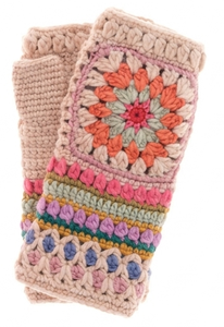 Handmade Crochet Fingerless <b>Wool</b> <b>Gloves</b> Striped Multicolor Wrist Warmers Knit Arm Warmers Winter Fashion Accessories Women Best - Product Image 4