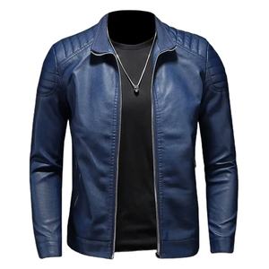 Veste en cuir de serpent décontractée manteau hommes automne hiver veste en cuir PU noir couleur unie moto manteau en cuir PU pour - Product Image 2