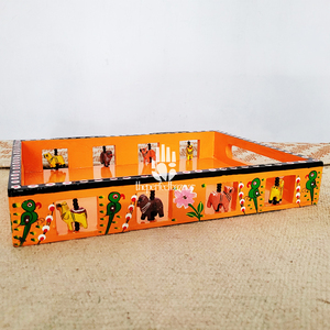 Theperfectbazaar - Bandejas Decorativas Hechas a Mano con Patrón Animal en 3D de MDF para Decoración del Hogar en Diwali - Diseño Contemporáneo - Product Image 3