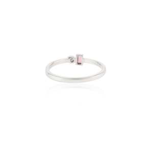 14K Solid Gold Baguette Tourmaline and Diamond Eternity <b>Ring</b> <b>Resizable</b> - Product Image 4