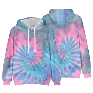 Sweat-shirt à capuche tie-dye en polyester/coton à séchage rapide pour hommes, polaire de haute qualité, streetwear décontracté pour l'automne - Product Image 6