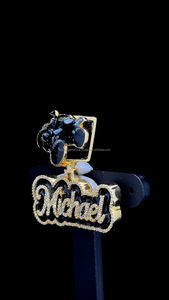 Hiphop Moissanite Pendentif Lettre Nom Argent 925 Bail Personnalisé Émail Noir Vvs Glacé Moissanite Plaqué Or Pendentif - Product Image 5