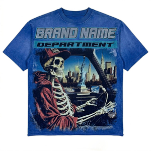 Equality Custom Department Men's Short Sleeve T-Shirt With <b>Skull</b> Pattern Street Style Printed Jersey Fabric O-Neck Regular Fit - Product Image 1