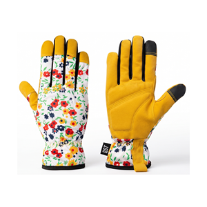 Guantes de Jardinería con Estampado Floral, Palma de Cuero, Dedos Completos, para Plantar y Cuidar el Jardín, Logotipo Personalizado, OEM, ODM, Suministro al por Mayor - Product Image 1