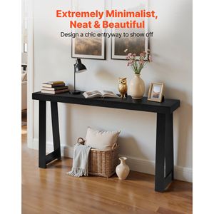 Consolle Moderna in Rovere da 56 Pollici, Stile Classico, Lunga e Stretta, Tavolo d'Appoggio per Divano, Scrivania Rettangolare in Legno per Ingresso, Perfetta per Divani - Product Image 2