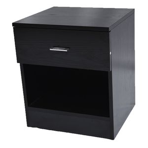 Comodino Intelligente con 1 Cassetto e Maniglia in Metallo, Stile Francese, Nero, per Camera da Letto e Appartamenti - Product Image 5
