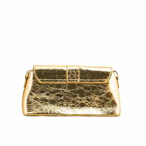 Bolso de noche formal dorado P24124 Embrague elegante para ocasiones especiales - Product Image 1