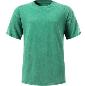 Camisetas de hombre personalizadas, vintage, oversize, de algodón grueso, de manga corta, con pedrería, con lavado blanqueador y ácido, lisas, al por mayor - Product Image 4