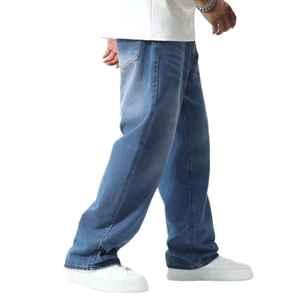 Manufacturer Direct Men's Wholesale Breathable Casual Dark Straight Solid Denim Jeans Embroidery for Summer Autumn Winter - Product Image 4