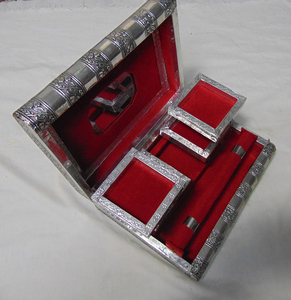 Handcrafted Meenakari Metal Jewelry <b>Box</b> with Ring Organizer Decorative <b>Storage</b> Case with Velvet Interior Gift <b>Box</b> - Product Image 2