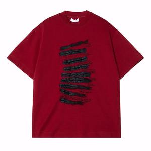 Camiseta Blanca Extra Grande para Hombre con Estampado Negro Dibujado a Mano, Manga Corta, Cuello Redondo, Estilo Urbano, Jersey de Algodón con Logotipo Estampado en la Parte Delantera - Product Image 5