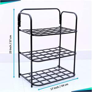 Durable Plastic <b>Metal</b> Shoe Rack Tier Stackable Organizer <b>for</b> Home Closet Entryway Easy Assembly - Product Image 6
