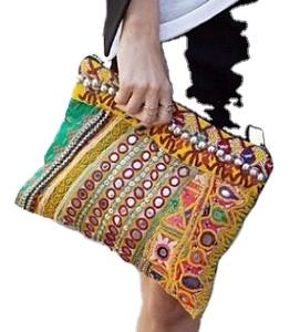 Bolsos de mano bohemios Vintage para mujer, bolso bordado con forro de algodón, estilo vestido, correa de cadena con dos asas, portátil - Product Image 2