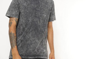 Comfortable acid wash Men's T-Shirts with faded texture breathable cotton fabric relaxed fit crew neck style for casual outings - Product Image 2