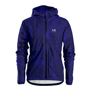 Custom Printed Front Logo Zipper Pattern High Quality Eco Friendly <b>Waterproof</b> Breathable Nylon Coated Hooded Windbreaker <b>Jacket</b> - Product Image 2