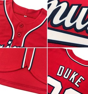 Maillot de baseball personnalisé vierge pour femme, uniforme d'équipe en polyester/coton, manches courtes, couleur unie, anti-humidité, respirant, antibactérien - Product Image 6