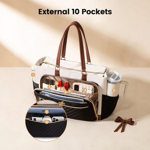 Sac isotherme pour femme, sac à main de pique-nique imperméable, grand porte-gobelet, sac de transport alimentaire pliable pour le bureau et les voyages - Product Image 5