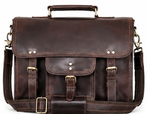 Vintage Genuine <b>Leather</b> Briefcase Messenger <b>Bag</b> Office Laptop Satchel Business Travel <b>Bag</b> Portable Polyester Wholesale Supplier - Product Image 1