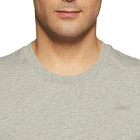 Herenshirt grijs, korte mouwen, regular fit, O-hals, casual stijl, gebreide jersey stof, 100% katoen, effen kleur, effen design