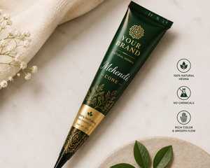 Custom Printed Mehndi Cone Natural Henna Tattoo Pigment Tube 25g No Chemicals Rich Color for Salon <b>Body</b> <b>Art</b> - Product Image 1
