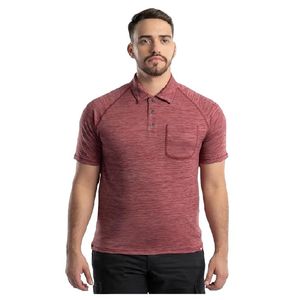 Polo Rojo de Manga Corta para Hombre con Bolsillo, Informal, de Punto, Transpirable, de Color Sólido, Corte Regular - Product Image 5